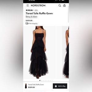 Betsy & Adam Tiered Tulle Ruffle Gown